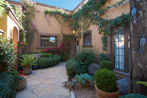 Calle Agua 2 - Formal Front Entrance Garden Courtyard