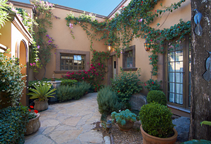 Calle Agua 2 - Formal Front Entrance Garden Courtyard